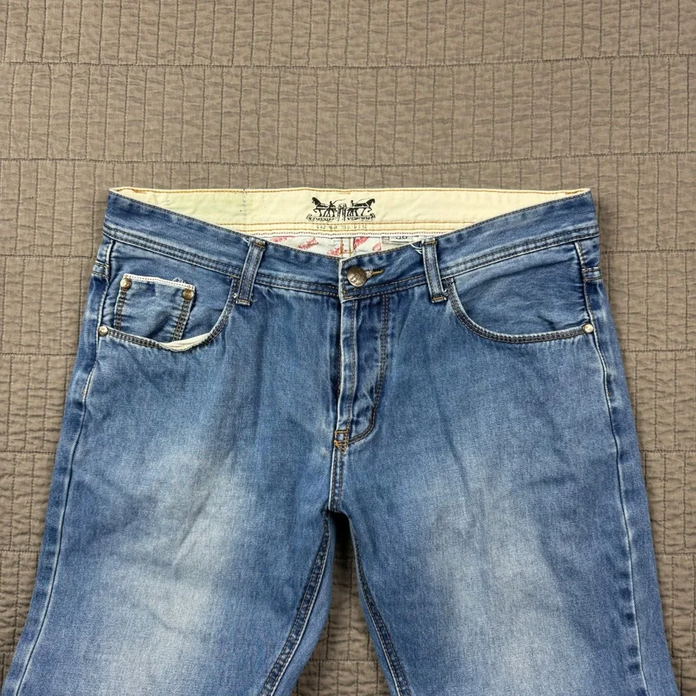 Levi's 504 Jeans Men 36 (34x29) Straight Stretch‎ Medium Wash Denim Button Fly